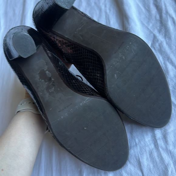 Vintage Stuart Weitzmqn Embossed Leather Snake Bronze Oxford 6 GUC - Picture 8 of 9